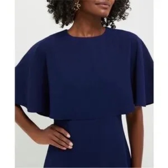 POMANDER PLACE Navy Cape Leah Dress size 10 - Picture 3 of 7